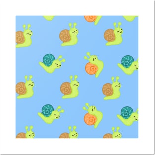 Cute snails pattern Posters and Art